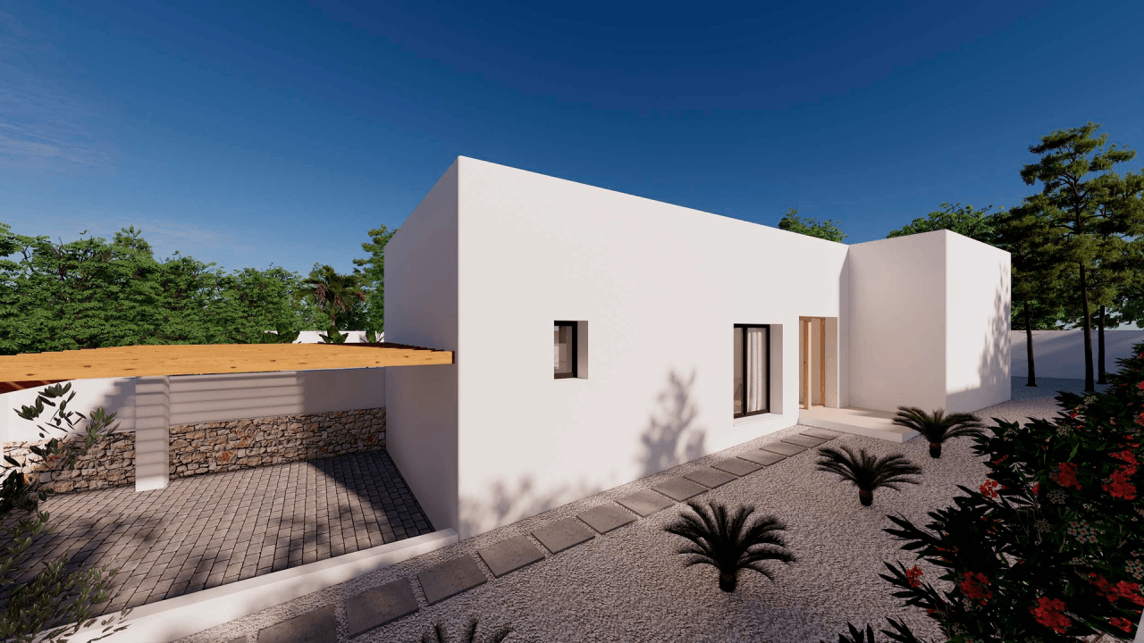 Villa project on one level and walking distance to town for sale in Moraira
