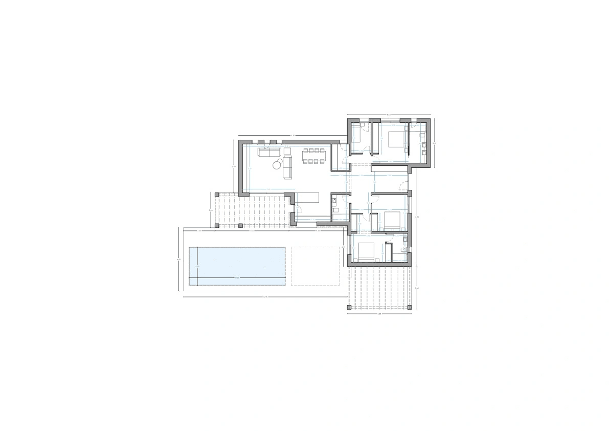 Villa project on one level and walking distance to town for sale in Moraira