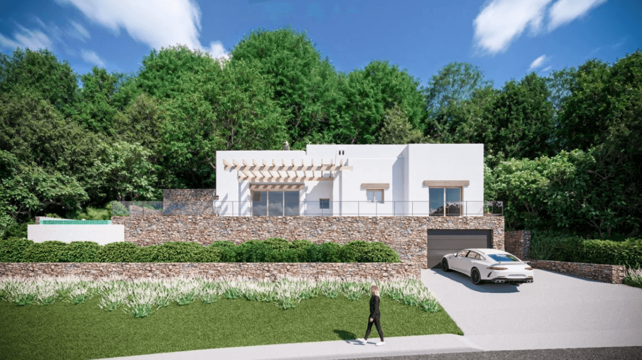 Villa de style ibicenco en construction à 5 minutes de la plage à Jávea - Livraison dans un an