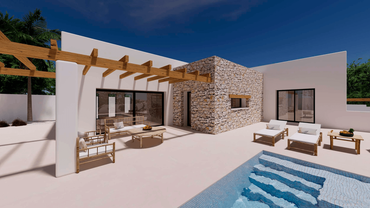 Villa project on one level and walking distance to town for sale in Moraira