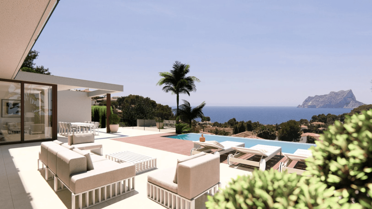 Espectacular proyecto de villa estilo moderno con vistas al mar a la venta en Benissa