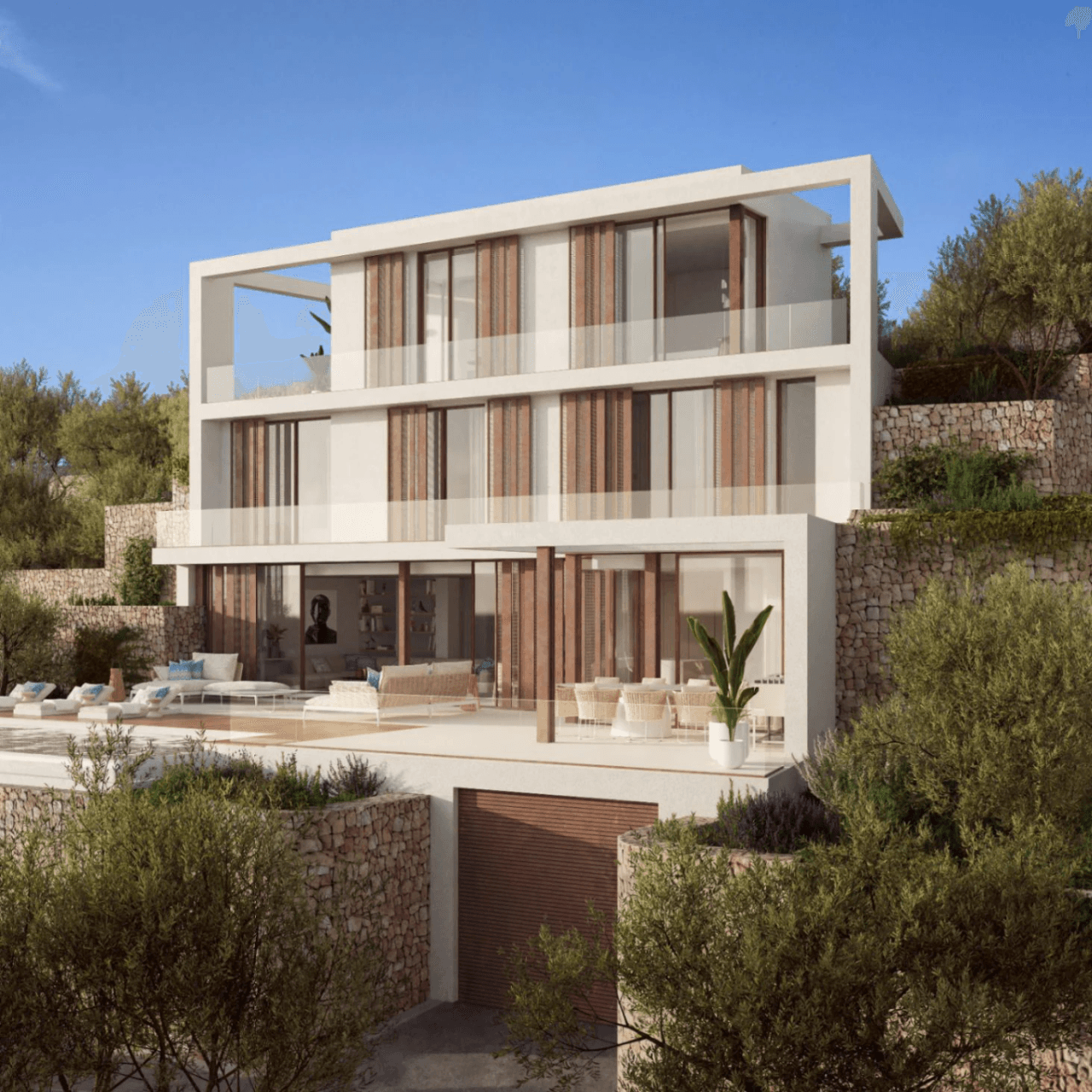 Espectacular proyecto de villa estilo ibicenco con vistas al mar a la venta en Moraira