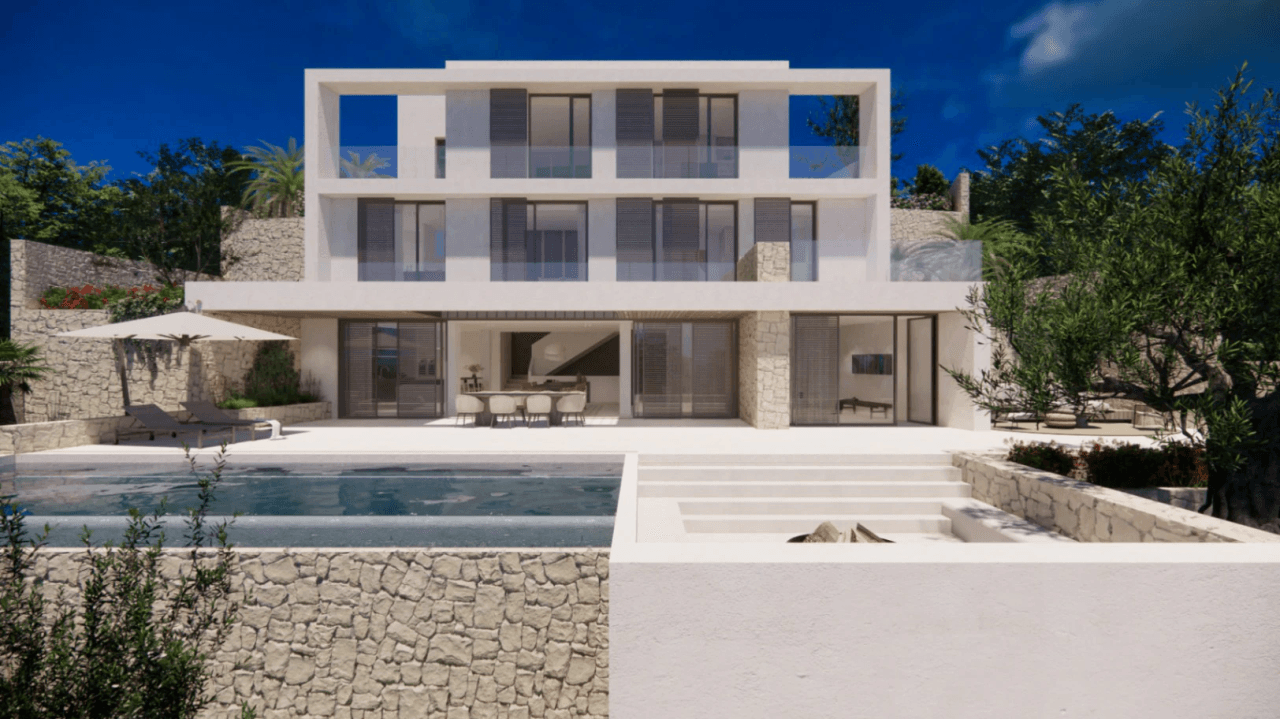 Espectacular proyecto de villa estilo moderno con vistas al mar a la venta en Benissa