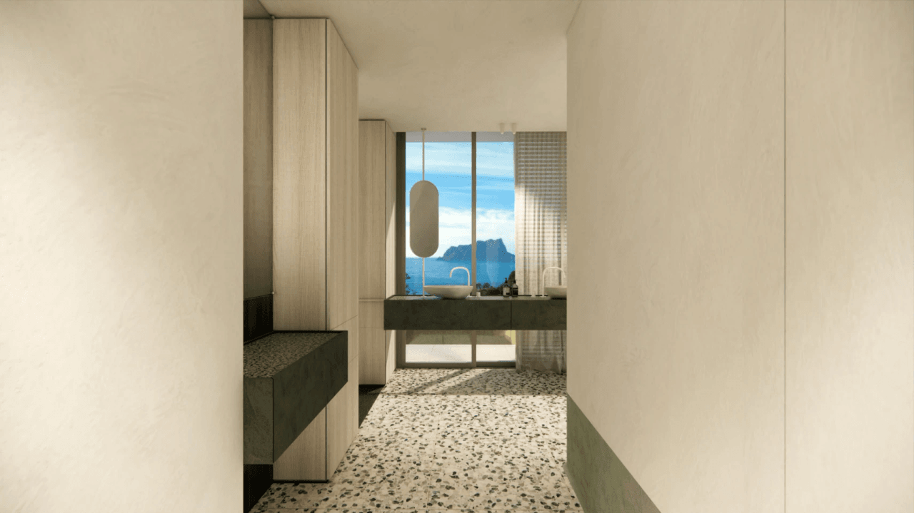 Espectacular proyecto de villa estilo ibicenco con vistas al mar a la venta en Moraira