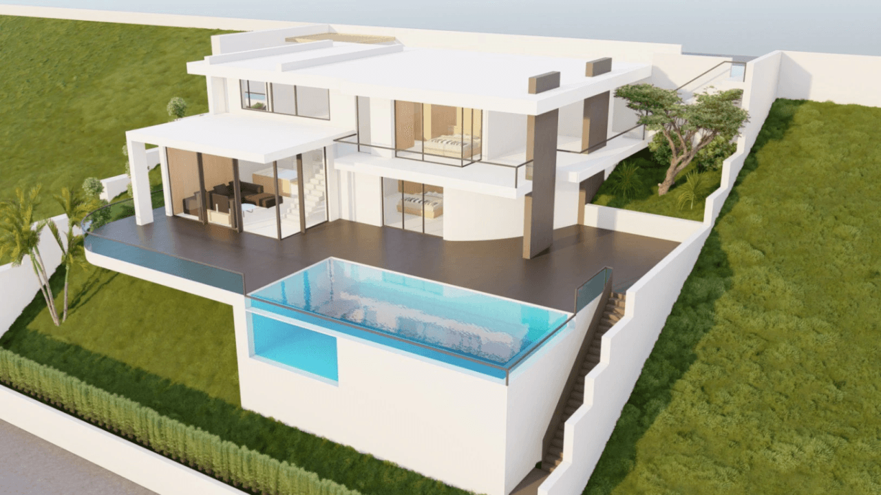 Projet de construction d'une villa moderne avec vue sur la mer à Cumbre del Sol.
