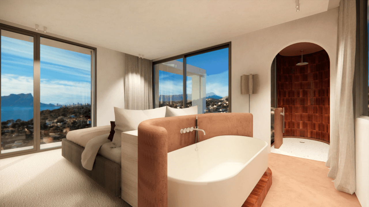 Espectacular proyecto de villa estilo ibicenco con vistas al mar a la venta en Moraira