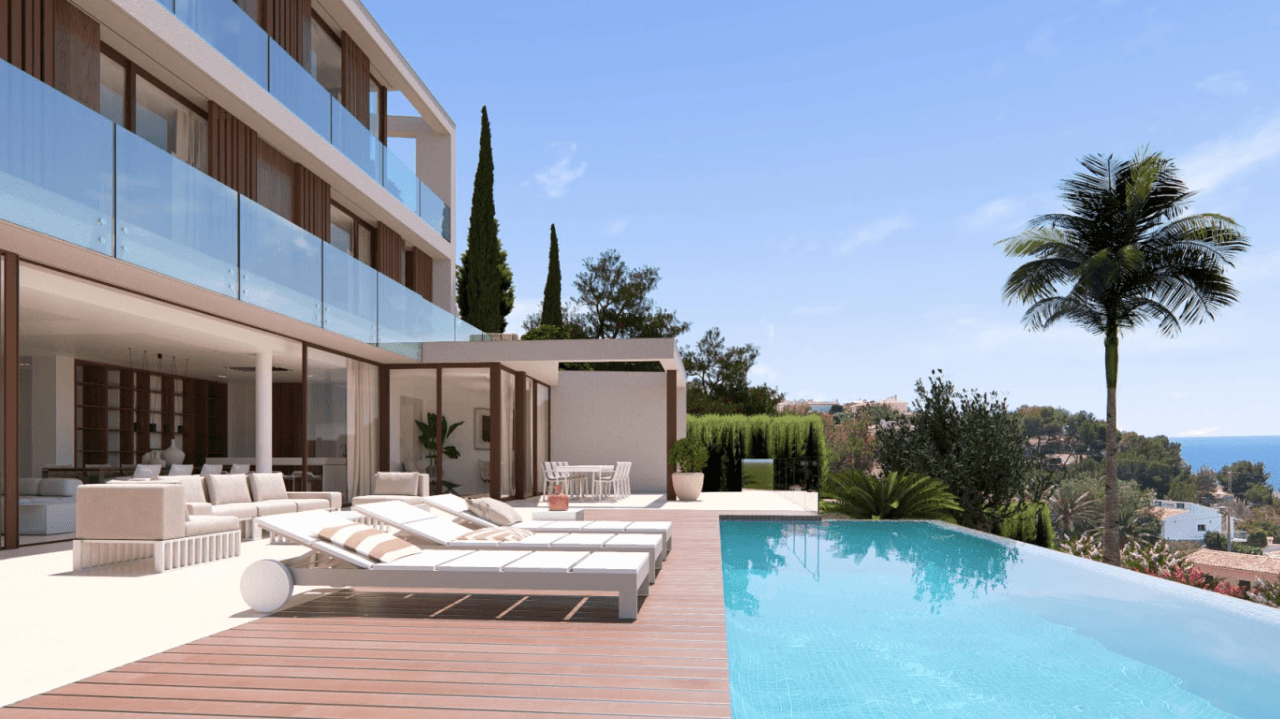 Espectacular proyecto de villa estilo moderno con vistas al mar a la venta en Benissa
