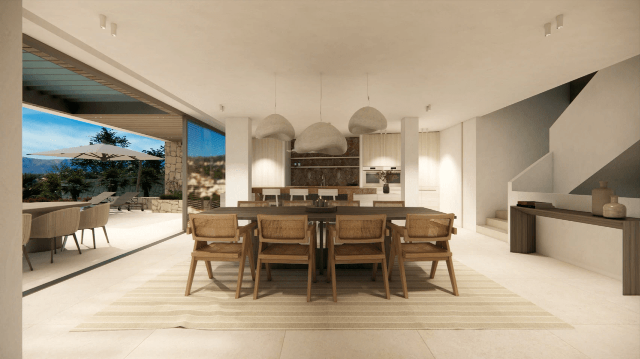 Espectacular proyecto de villa estilo ibicenco con vistas al mar a la venta en Moraira