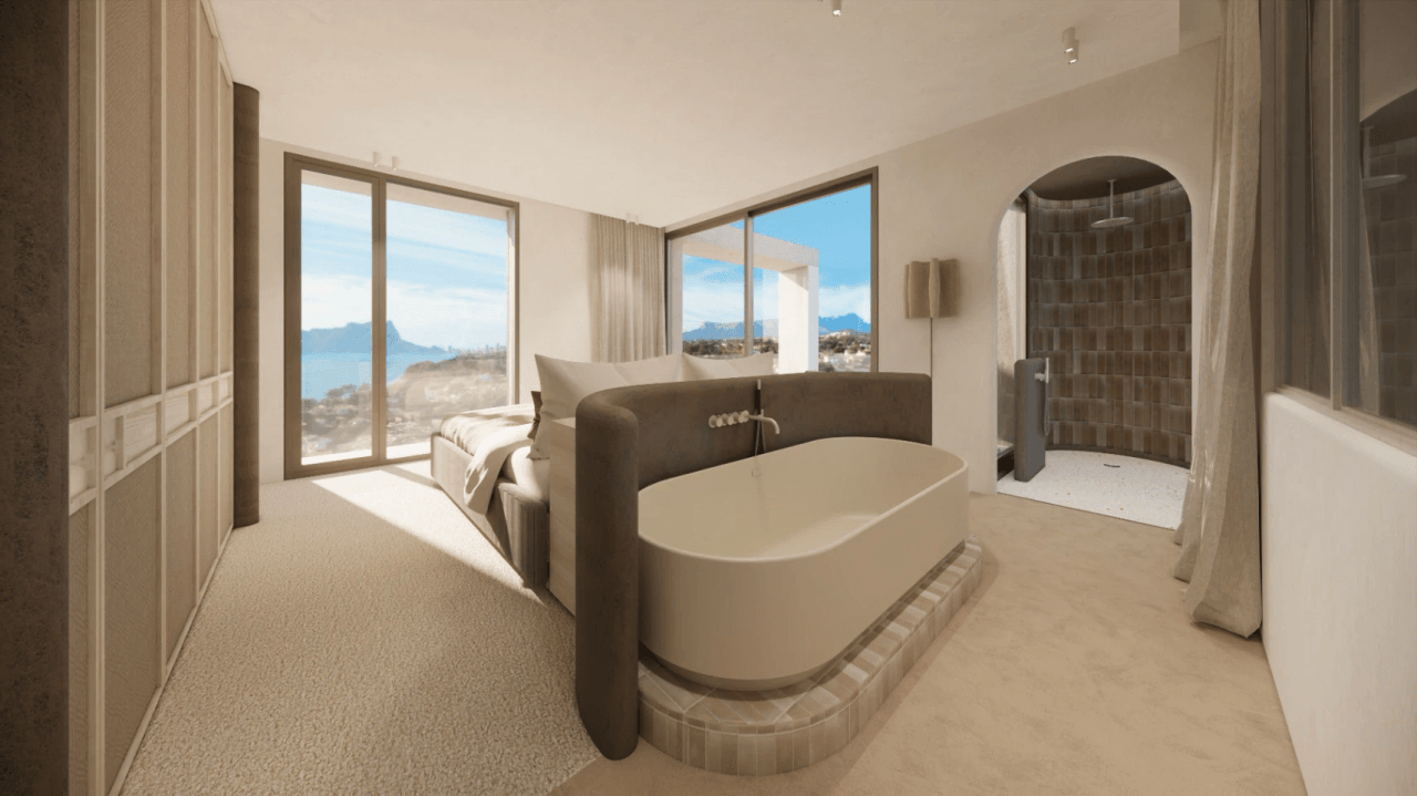 Espectacular proyecto de villa estilo moderno con vistas al mar a la venta en Benissa
