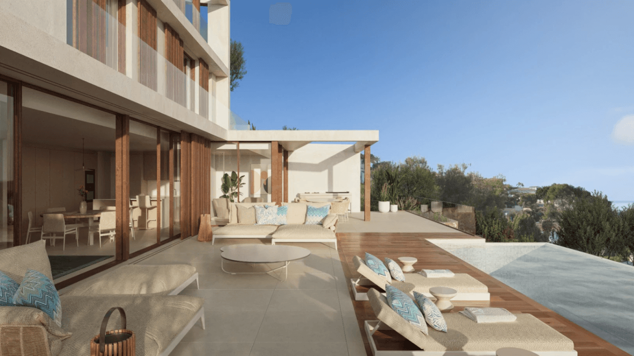 Espectacular proyecto de villa estilo ibicenco con vistas al mar a la venta en Moraira