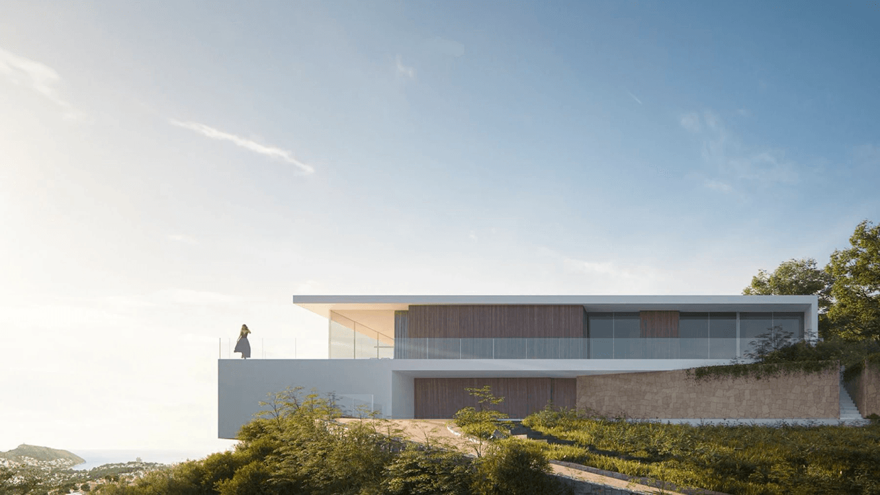 Espectacular proyecto de villa a la venta con vistas al mar en Moraira
