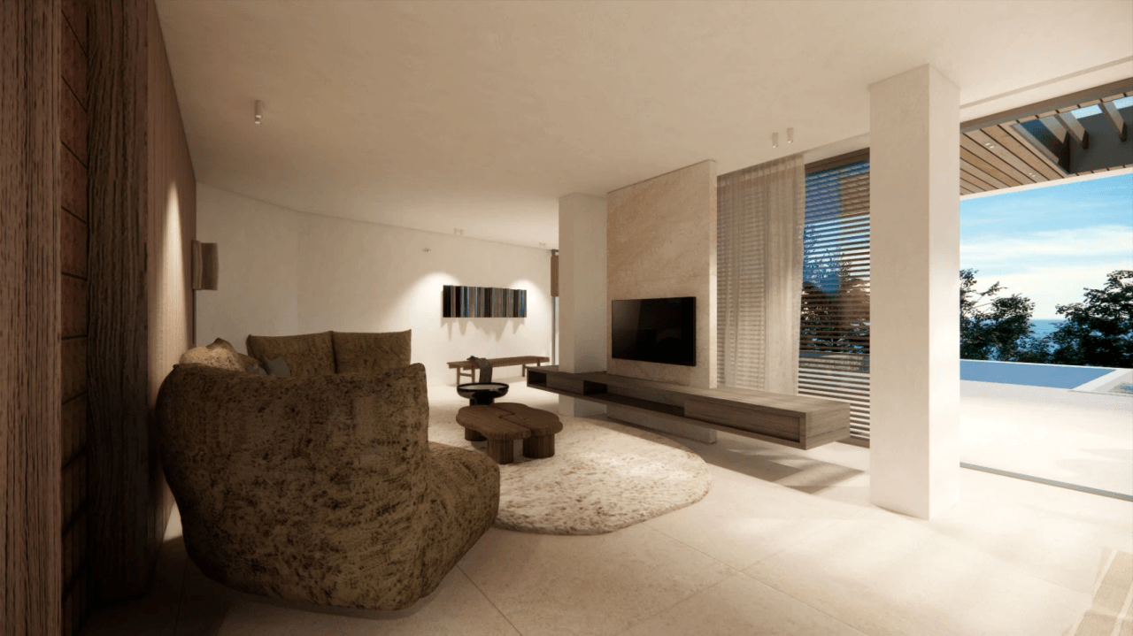 Espectacular proyecto de villa estilo ibicenco con vistas al mar a la venta en Moraira