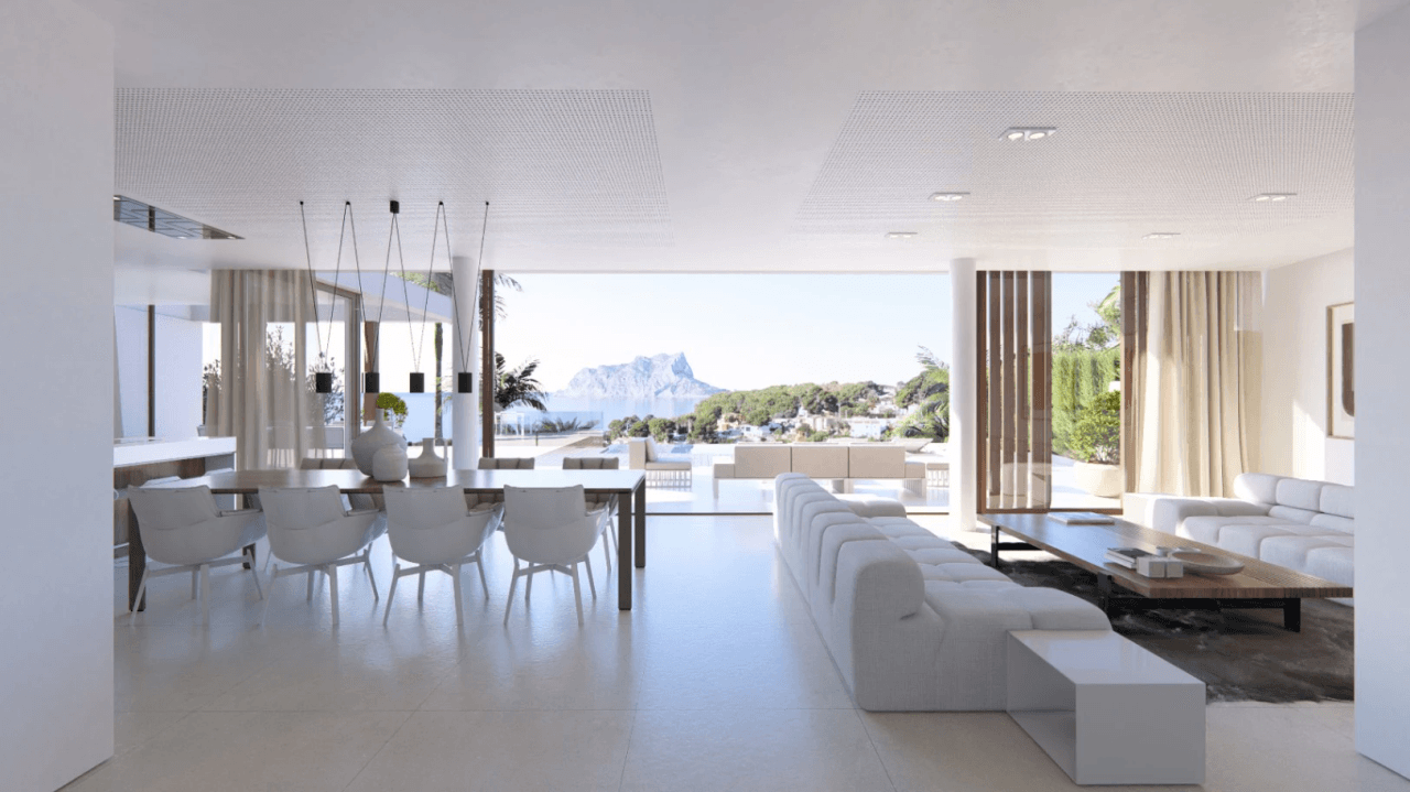 Espectacular proyecto de villa estilo moderno con vistas al mar a la venta en Benissa