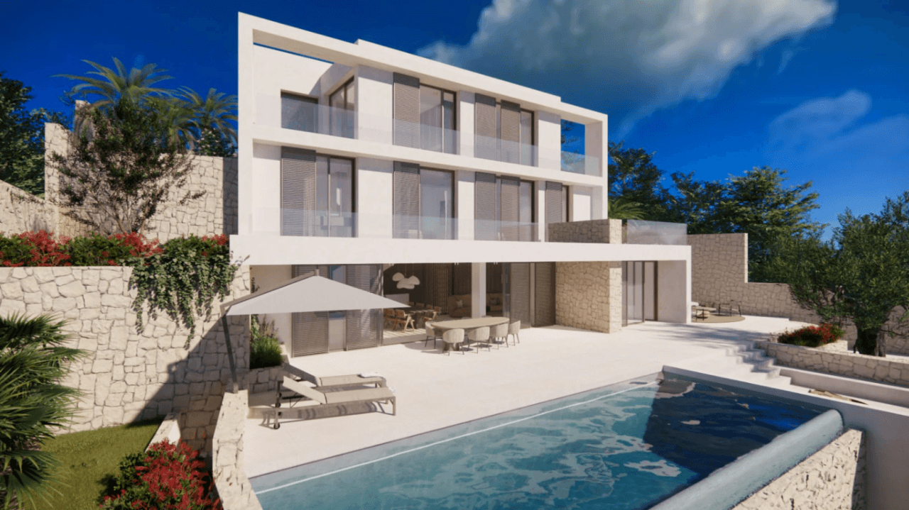 Espectacular proyecto de villa estilo moderno con vistas al mar a la venta en Benissa