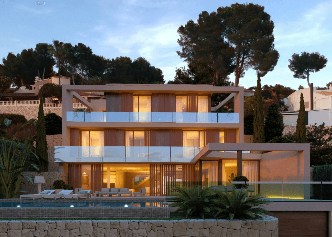 Espectacular proyecto de villa estilo moderno con vistas al mar a la venta en Benissa