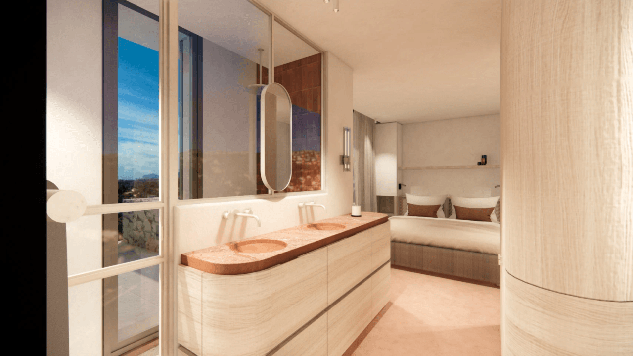 Espectacular proyecto de villa estilo ibicenco con vistas al mar a la venta en Moraira