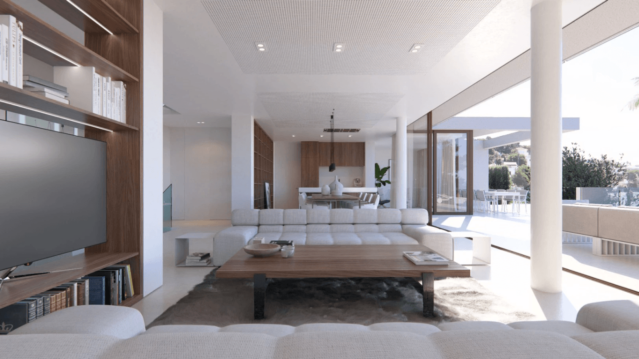 Espectacular proyecto de villa estilo moderno con vistas al mar a la venta en Benissa